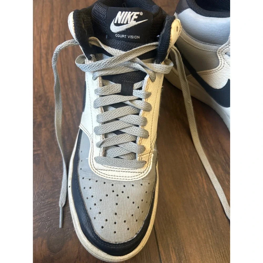 Nike Court Vision Mid Next Nature Grey Black White DN3577-002 Mens 7.5 Shoes